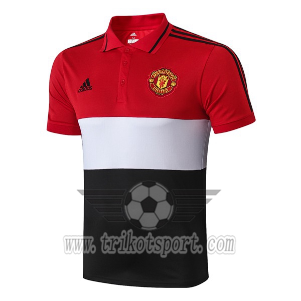 Polo Foot Manchester United Blanc/Noir/Rouge 2019/2020