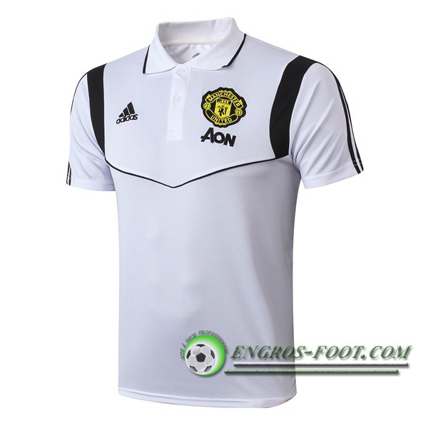 Polo Foot Manchester United Blanc/Noir 2019/2020