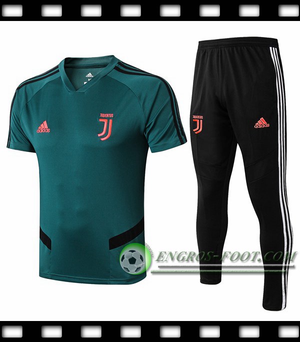 Ensemble Training T-Shirts Juventus + Pantalon Vert 2019/2020