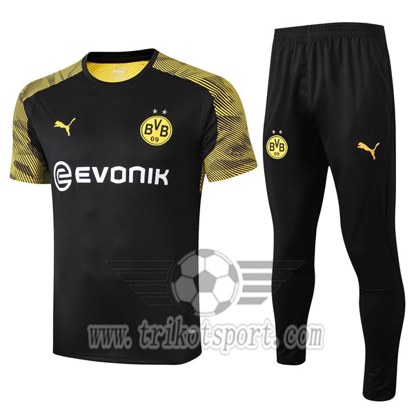 Ensemble Training T-Shirts Dortmund BVB + Pantalon Noir 2019/2020