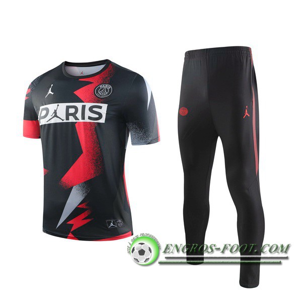 Ensemble Training T-Shirts PSG Jordan Noir/Rouge 2019/2020