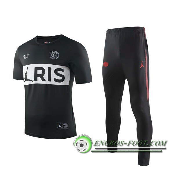 Ensemble Training T-Shirts PSG Pairs Noir 2019/2020