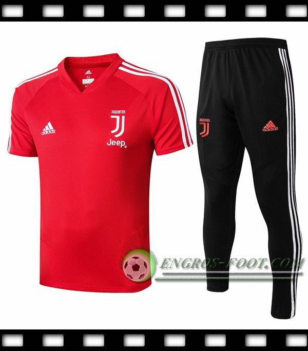 Ensemble Training T-Shirts Juventus + Pantalon Rouge 2019/2020