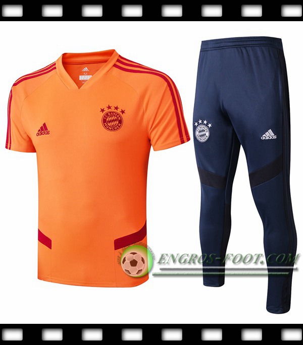 Ensemble Training T-Shirts Bayern Munich + Pantalon Orange 2019/2020