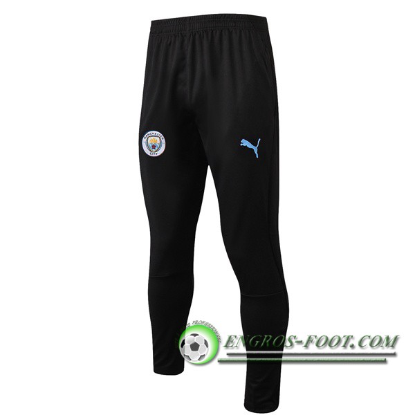 Training Pantalon Foot Manchester City Noir Bleu LOGO 2019/2020