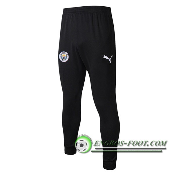 Training Pantalon Foot Manchester City Noir Blanc LOGO 2019/2020