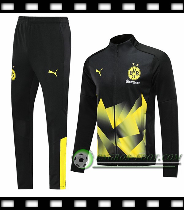 Ensemble Survetement de Foot - Veste Dortmund BVB Jaune/Noir 2019/2020