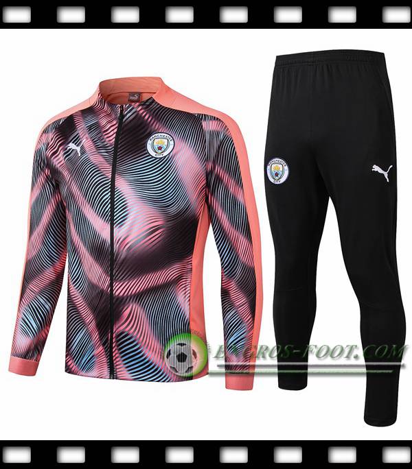 Ensemble Survetement de Foot - Veste Manchester City Rose/Noir 2019/2020