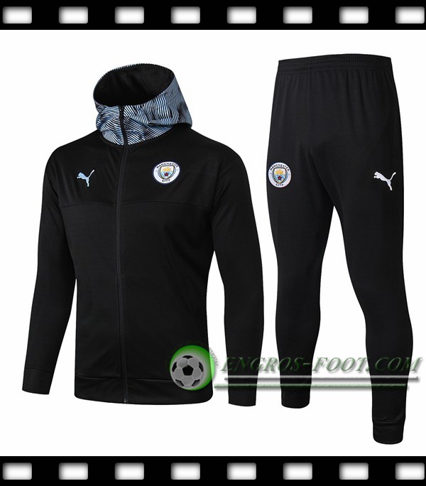 Veste A Capuche Survetement Foot Manchester City Noir 2019/2020