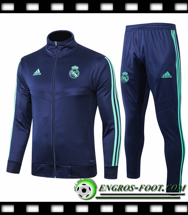 Ensemble Survetement de Foot - Veste Real Madrid Bleu Fonce 2019/2020