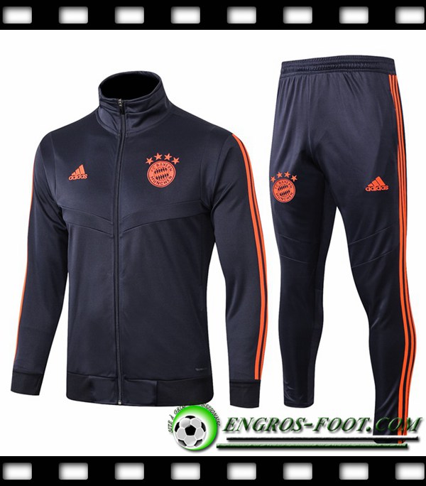 Ensemble Survetement de Foot - Veste Bayern Munich Gris Fonc 2019/2020