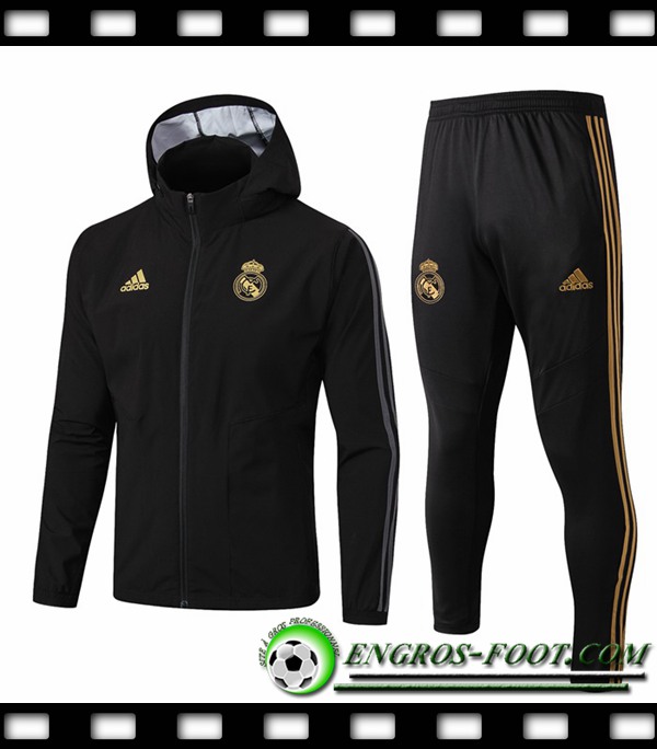 Veste A Capuche Survetement Foot Real Madrid Noir 2019/2020