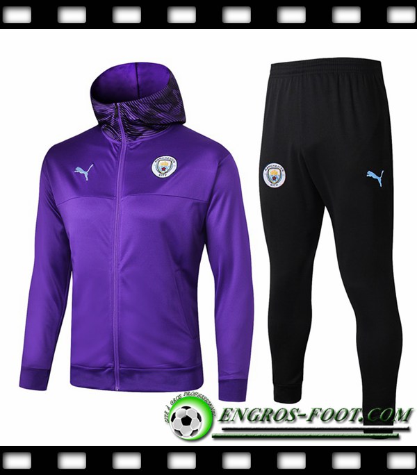 Veste A Capuche Survetement Foot Manchester City Pourpre 2019/2020