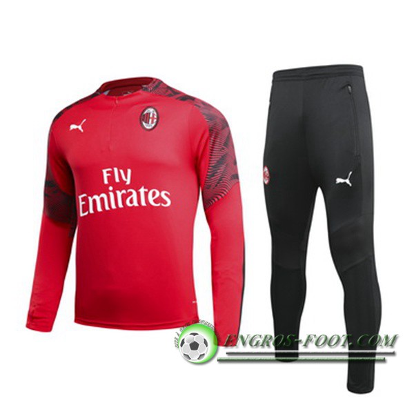 Ensemble Survetement de Foot Milan AC Rouge 2019/2020