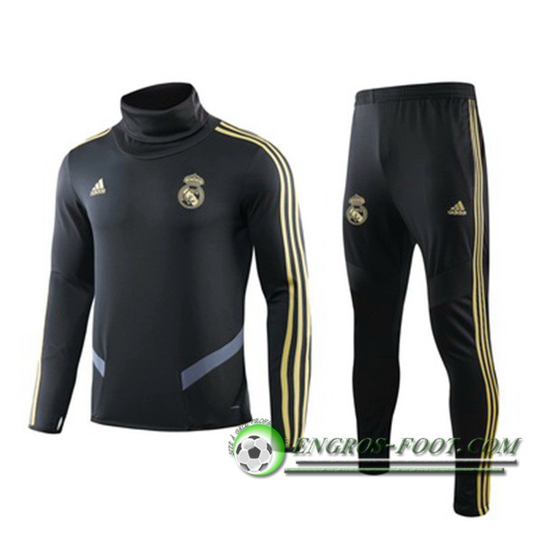 Ensemble Survetement de Foot Real Madrid Noir 2019/2020