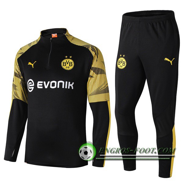 Ensemble Survetement de Foot Dortmund BVB Noir/Jaune 2019/2020