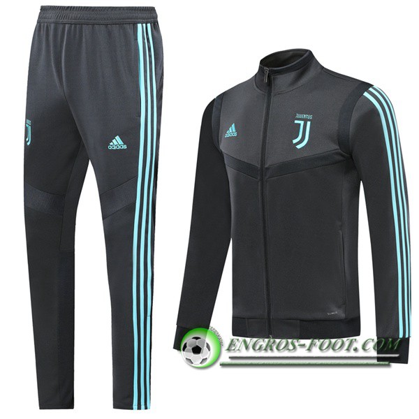 Ensemble Survetement de Foot - Veste Juventus Gris Fonce 2019/2020