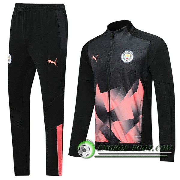 Ensemble Survetement de Foot - Veste Manchester City Noir/Rose 2019/2020