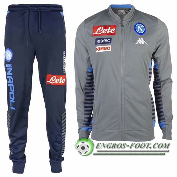 Ensemble Survetement de Foot - Veste SSC Naples Gris 2019/2020