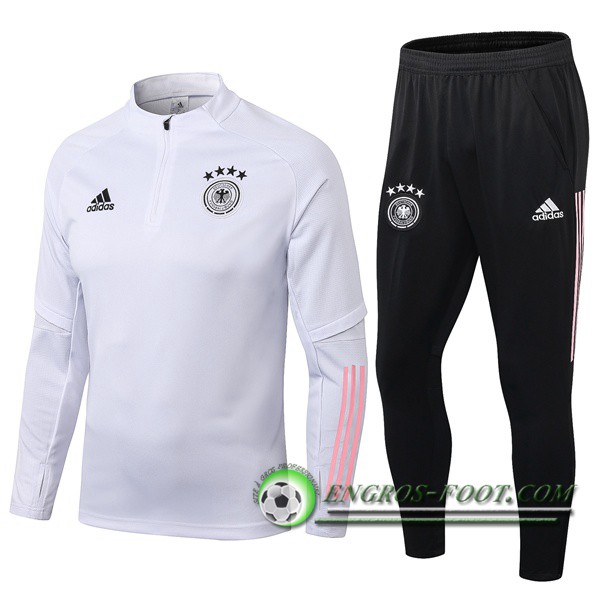 Ensemble Survetement de Foot Allemagne Blanc Gris 2019/2020