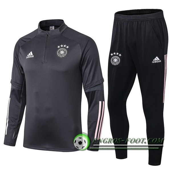 Ensemble Survetement de Foot Allemagne Gris Fonce 2019/2020