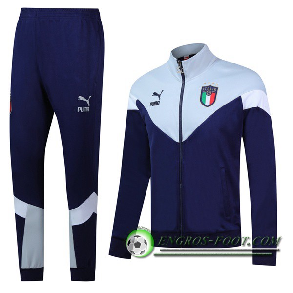 Ensemble Survetement de Foot - Veste Italie Bleu Saphir -1 2019/2020