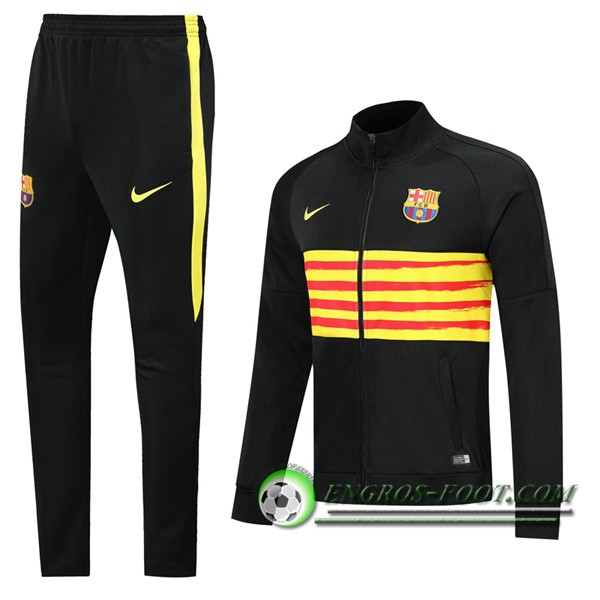 Ensemble Survetement de Foot - Veste FC Barcelone Noir Jaune 2019/2020