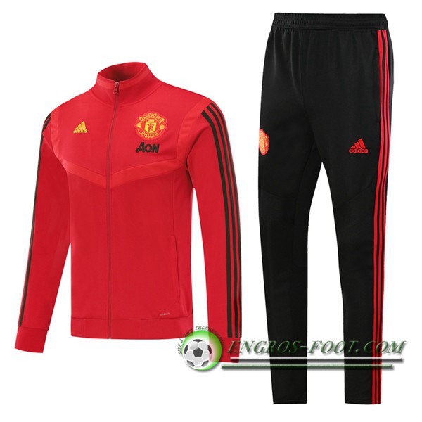 Ensemble Survetement de Foot - Veste Manchester United Rouge 2019/2020