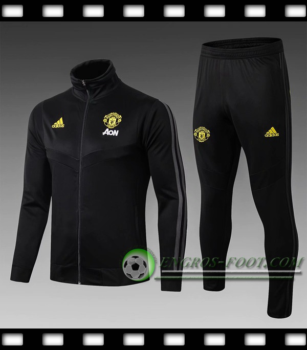 Ensemble Survetement de Foot - Veste Manchester United Enfant Noir 2019/2020