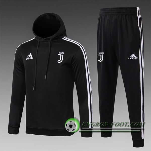 Veste A Capuche Survetement Foot Juventus Enfant Noir 2019/2020