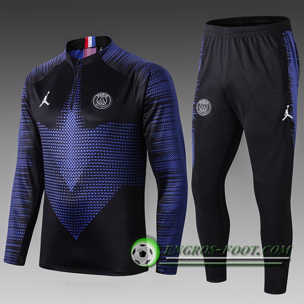 Ensemble Survetement de Foot PSG All Enfant Noir/Bleu 2019/2020