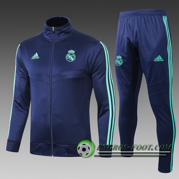 Ensemble Survetement Foot - Veste Real Madrid Enfant Bleu Saphir 2019/2020