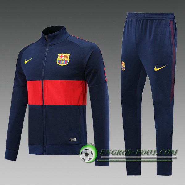 Ensemble Survetement Foot - Veste FC Barcelone Enfant Bleu Saphir Rouge 2019/2020