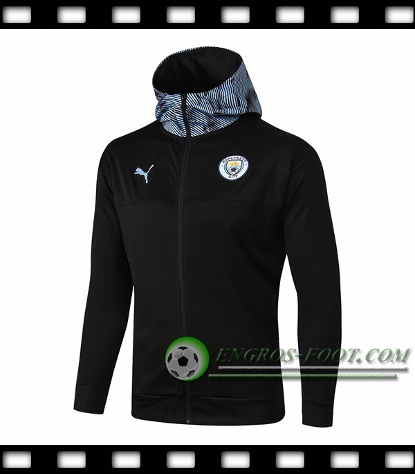 Nouveaux Veste Coupe Vent Manchester City Noir 2019/2020