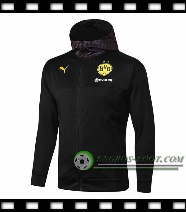 Nouveaux Veste Coupe Vent Dortmund BVB Noir 2019/2020