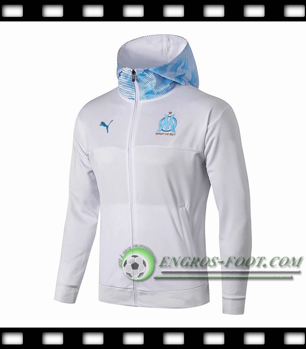 Nouveaux Veste Coupe Vent Marseille OM Blanc 2019/2020