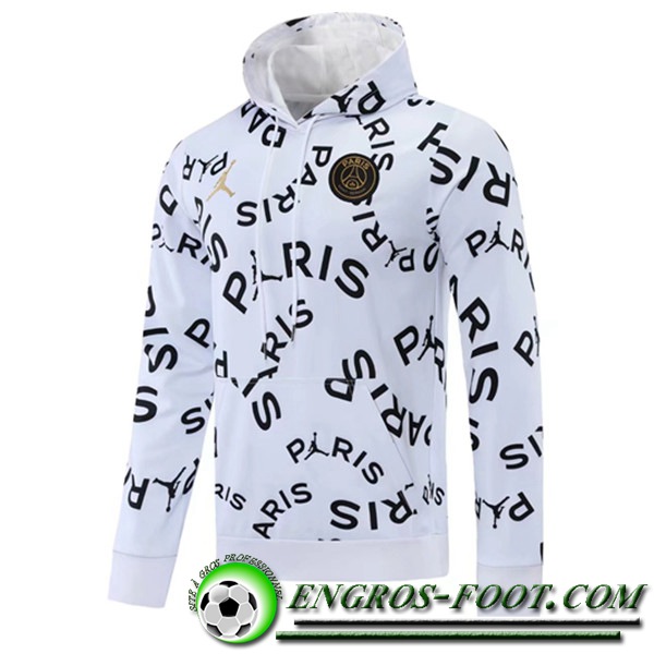 Sweatshirt Training Capuche Jordan PSG Blanc 2020/2021