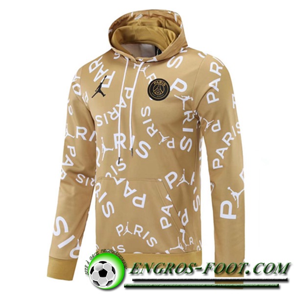 Sweatshirt Training Capuche Jordan PSG Jaune 2020/2021