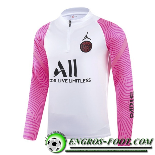 Sweatshirt Training Jordan PSG Blanc/Rose 2020/2021