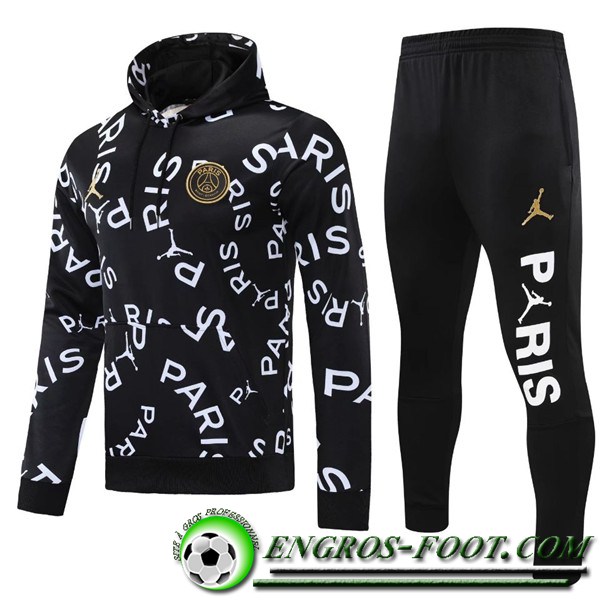 Ensemble Veste A Capuche Survetement - Veste Jordan PSG Noir 2020/2021