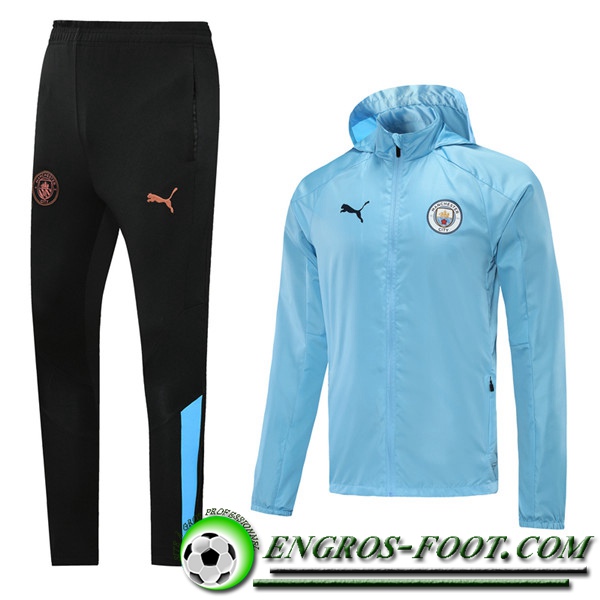 Ensemble Survetement Coupe-vent Manchester City Bleu 2020/2021