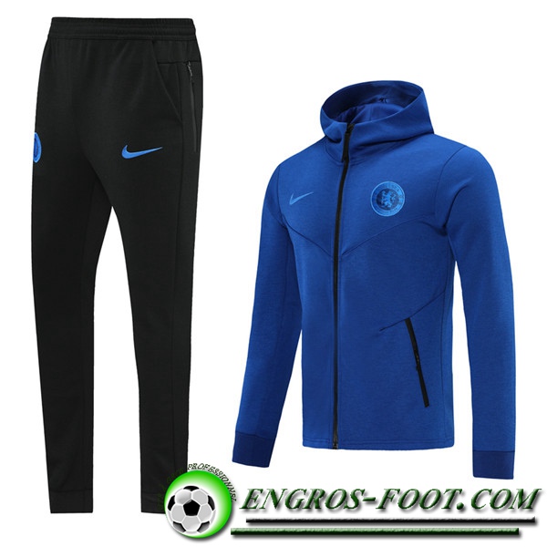 Ensemble Veste A Capuche Survetement - Veste FC Chelsea Bleu 2020/2021