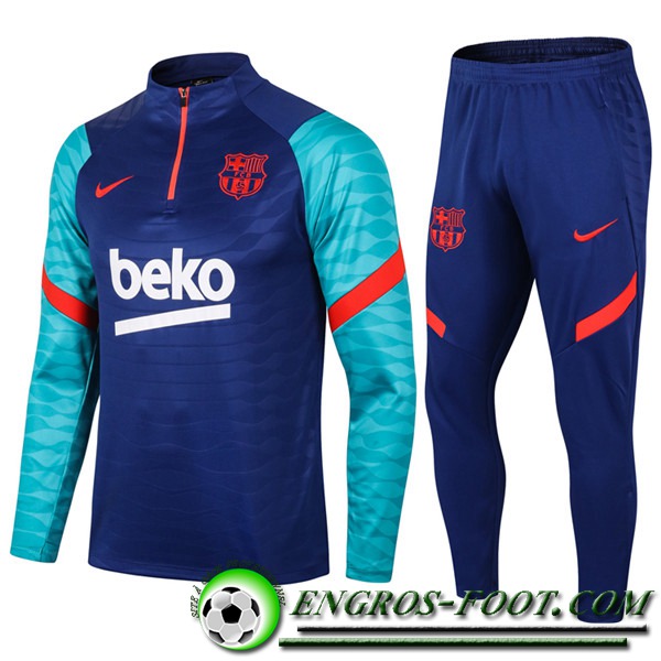 Ensemble Survetement de Foot FC Barcelone Bleu Marin 2020/2021