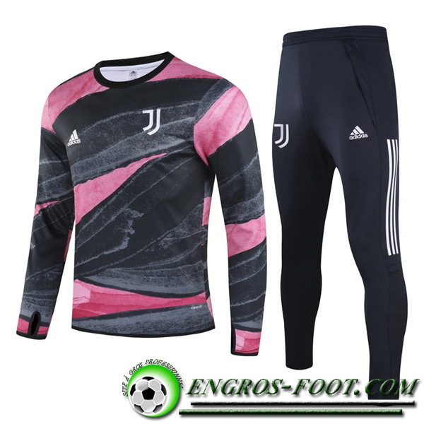 Ensemble Survetement de Foot Juventus Enfant Noir/Rose 2020/2021