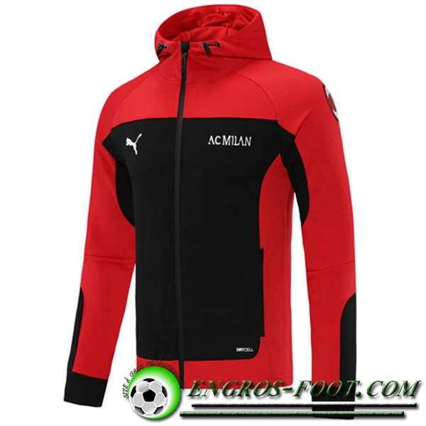 Veste A Capuche Milan AC Rouge/Noir 2020/2021