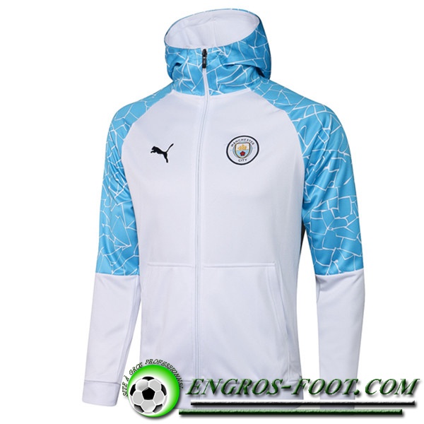 Veste A Capuche Manchester City Blanc/Bleu 2020/2021