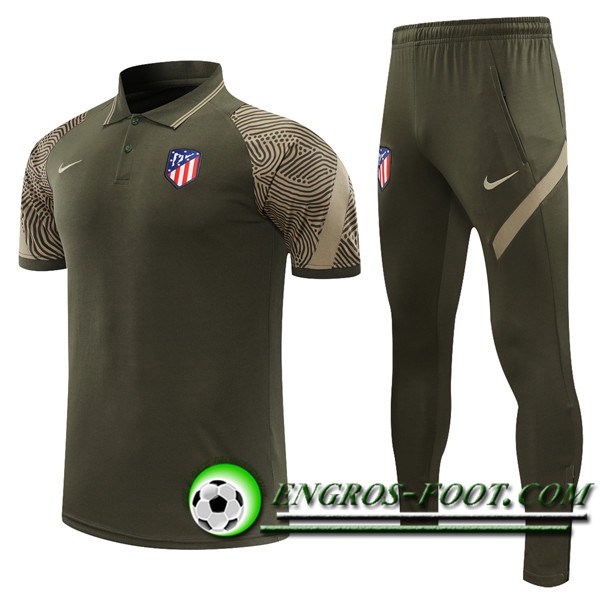 Ensemble Polo Atletico Madrid + Pantalon Vert Fonce 2021/2022