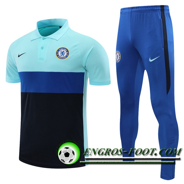 Ensemble Polo FC Chelsea + Pantalon Noir/Bleu 2021/2022