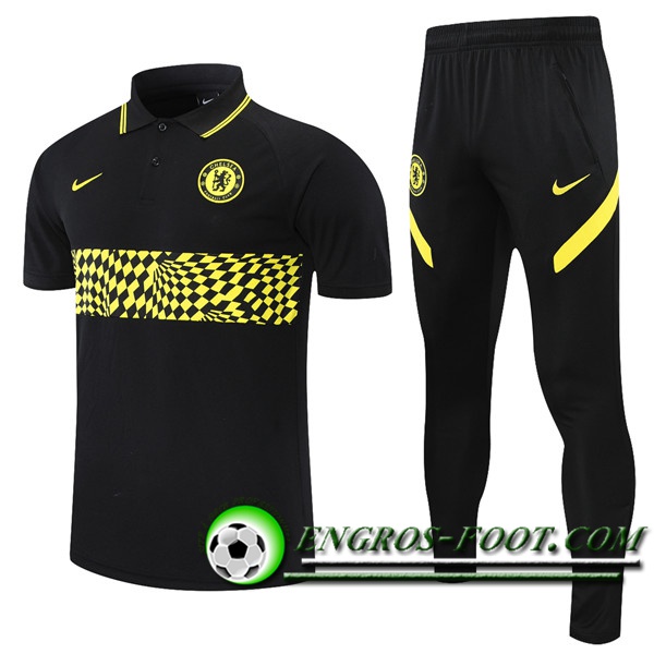 Ensemble Polo FC Chelsea + Pantalon Noir/Jaune 2021/2022