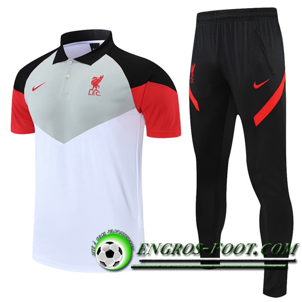 Ensemble Polo FC Liverpool + Pantalon Blanc/Grise 2021/2022